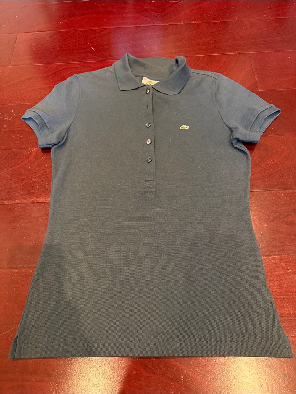 Lacoste Navy Polo Shirt with Green Crocodile Logo